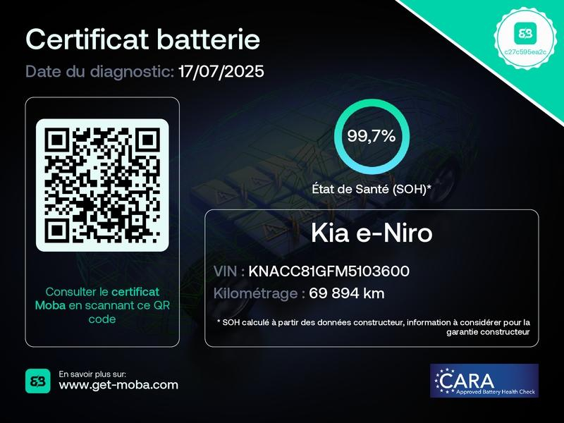 KIA e-Niro d’occasion à vendre à MANOSQUE chez AIX AUTOMOBILES (Photo 20)